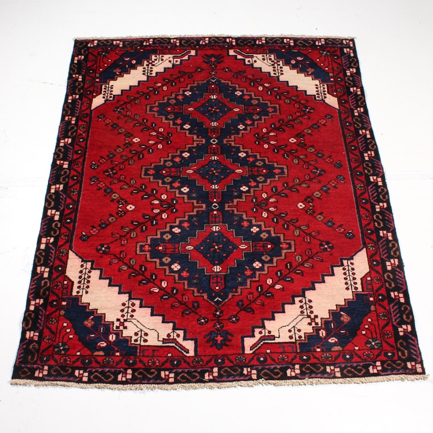 Circa 1920s Hand-Knotted Persian Serapi Heriz Area Rug