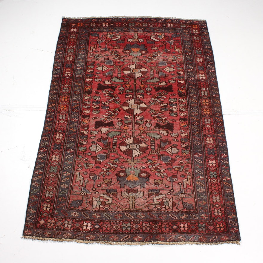 Antique Hand-Knotted Persian Viss Heriz Rug