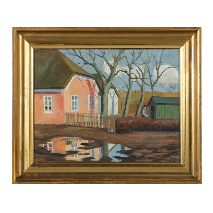 Oil Painting on Canvas of a Farmscape