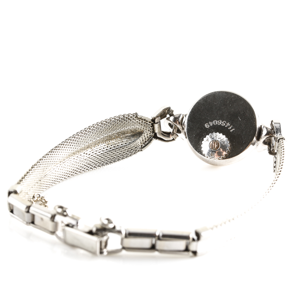 Omega 18K White Gold Diamond Watch