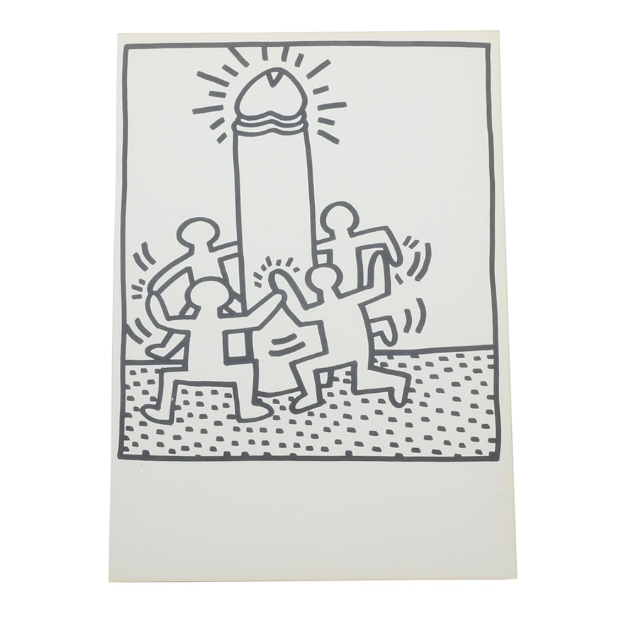 Keith Haring Limited Edition Lithograph from "Keith Haring, 1983, Lucio Amelio."