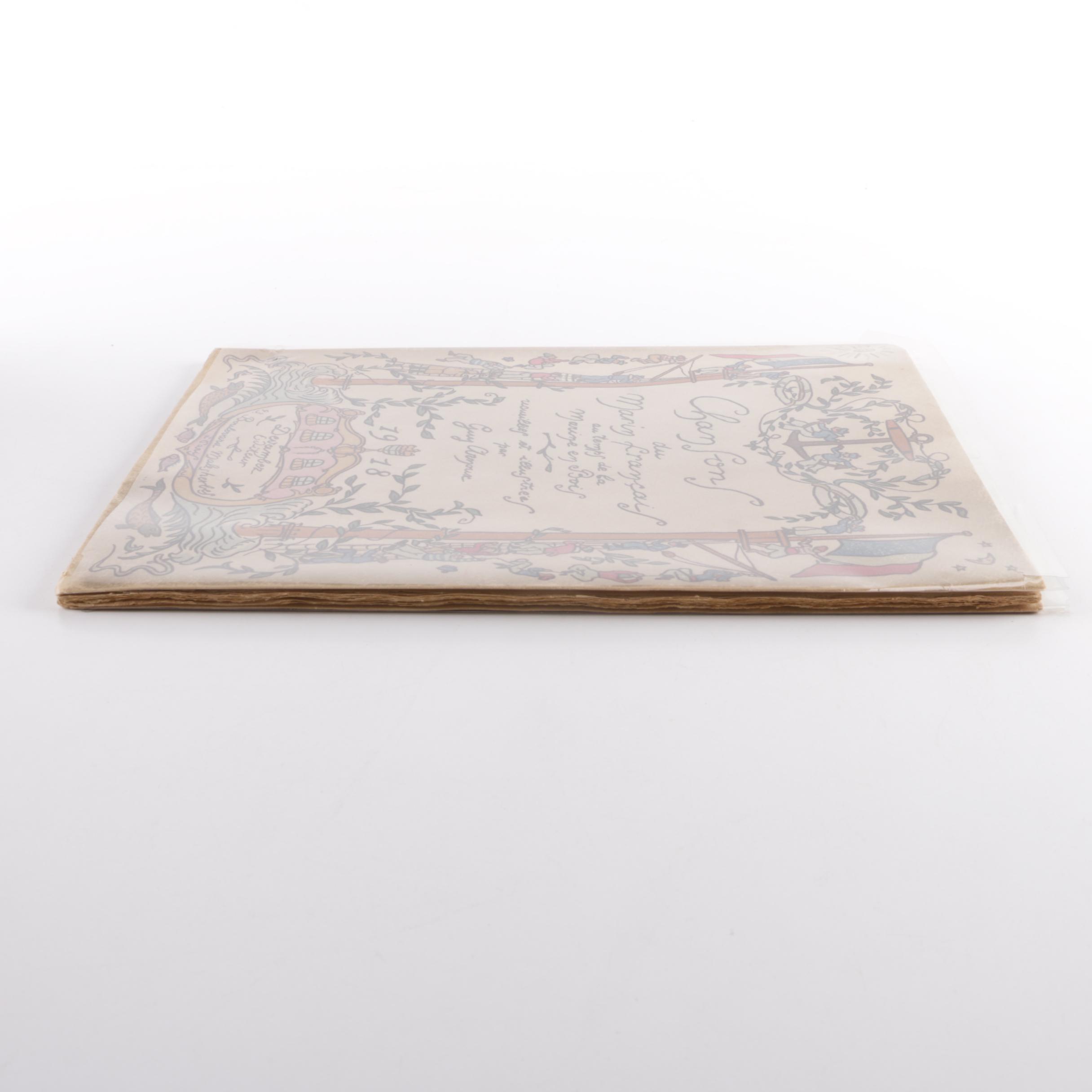 1918 Illustrated Sailor's Song Book by Guy Arnoux