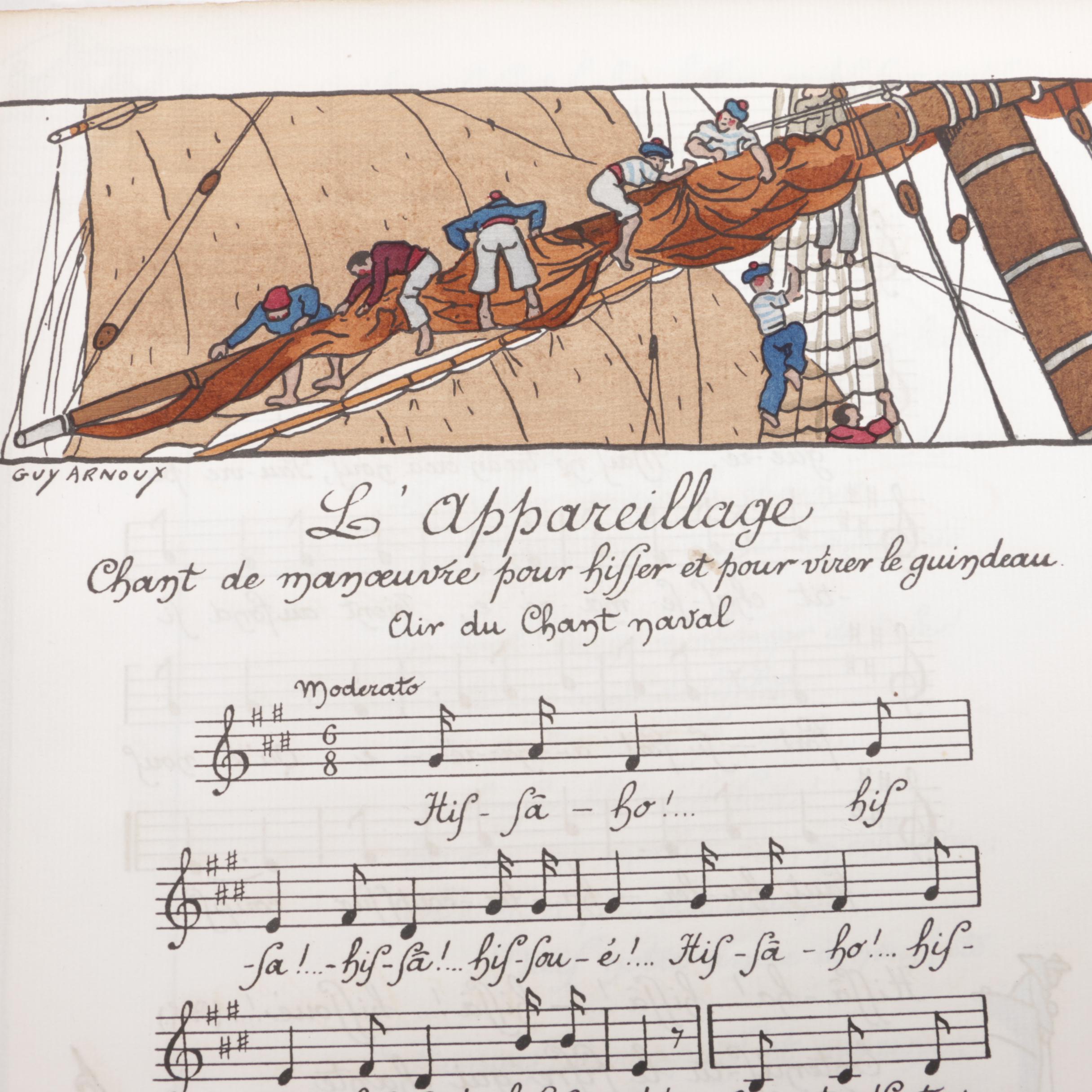 1918 Illustrated Sailor's Song Book by Guy Arnoux