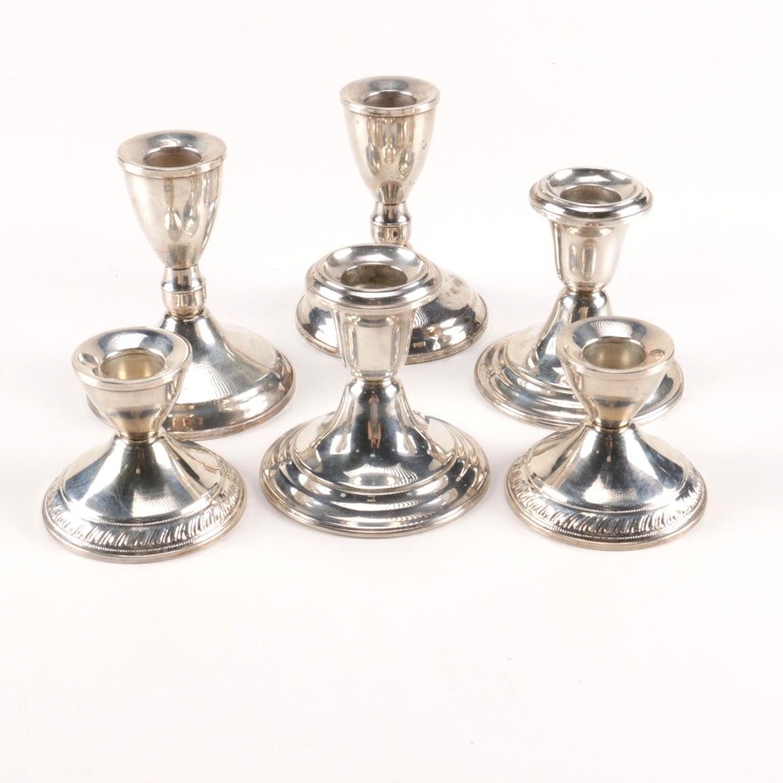 Sterling Silver Candleholders Featuring Gorham