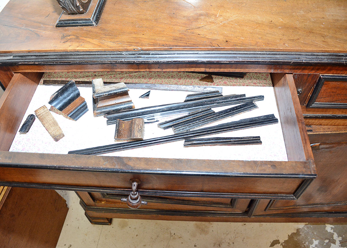 Vintage Biedermeier Style Sideboard with Hutch