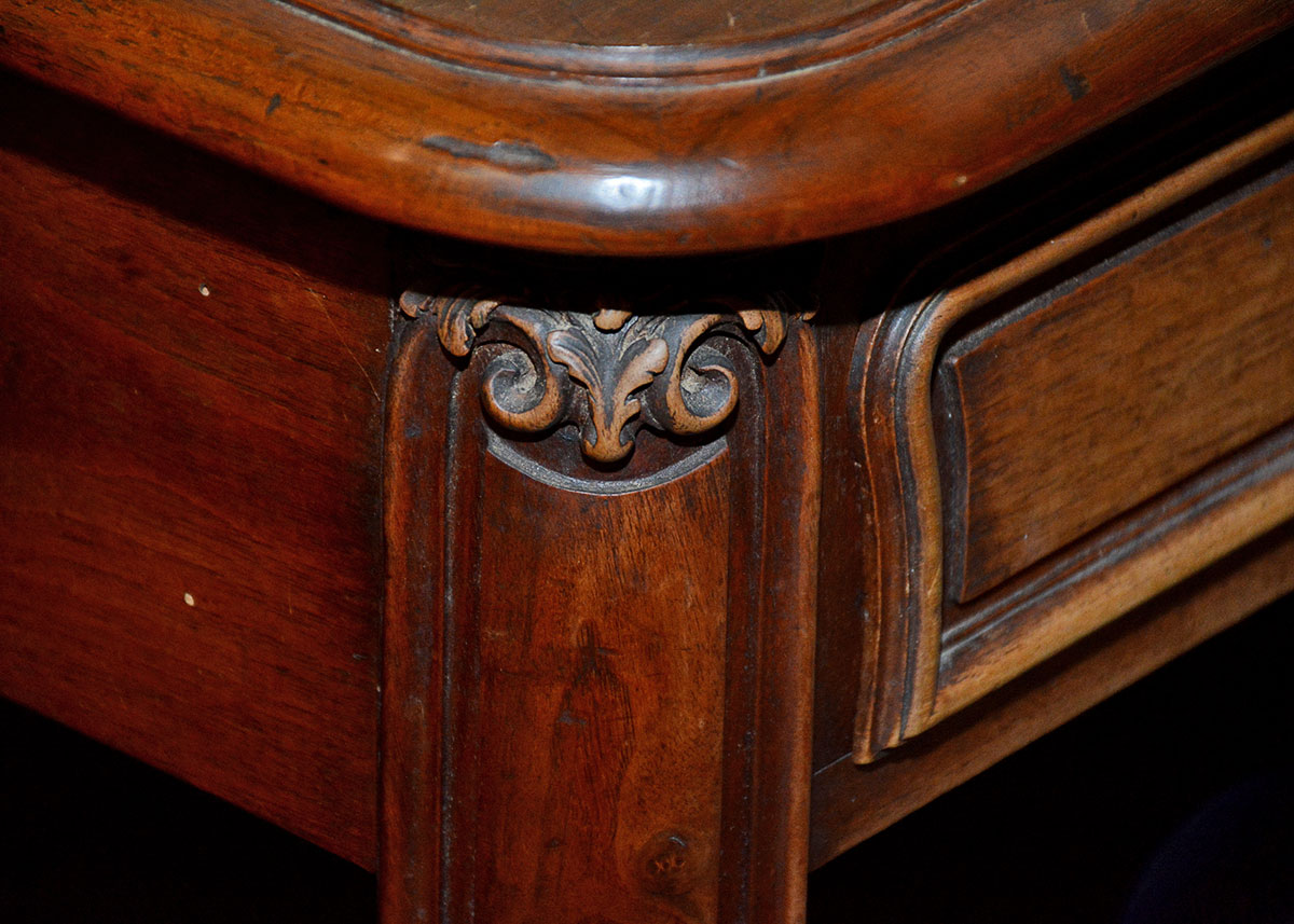 Antique Provincial Louis XV Style Metamorphic Marble Top Buffet