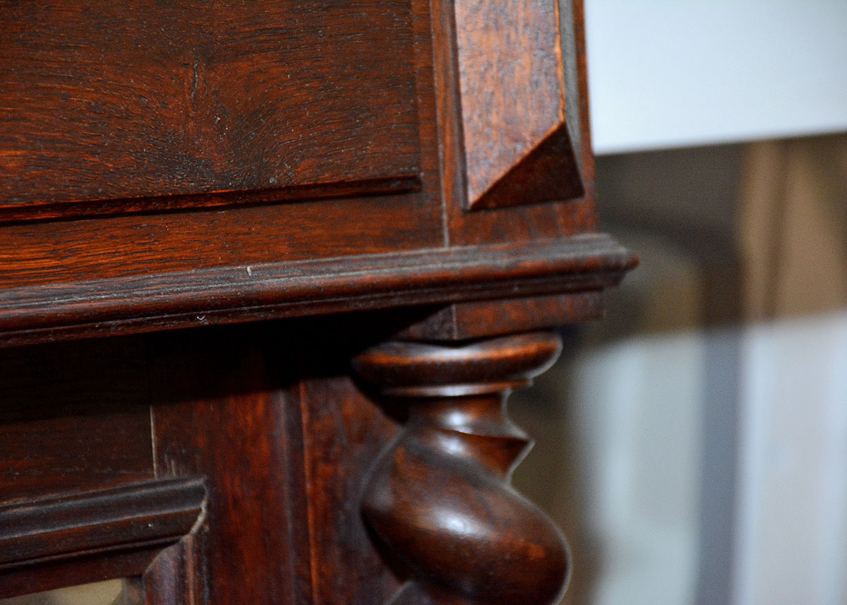 Large Oak Barley Twist Wall Mirror