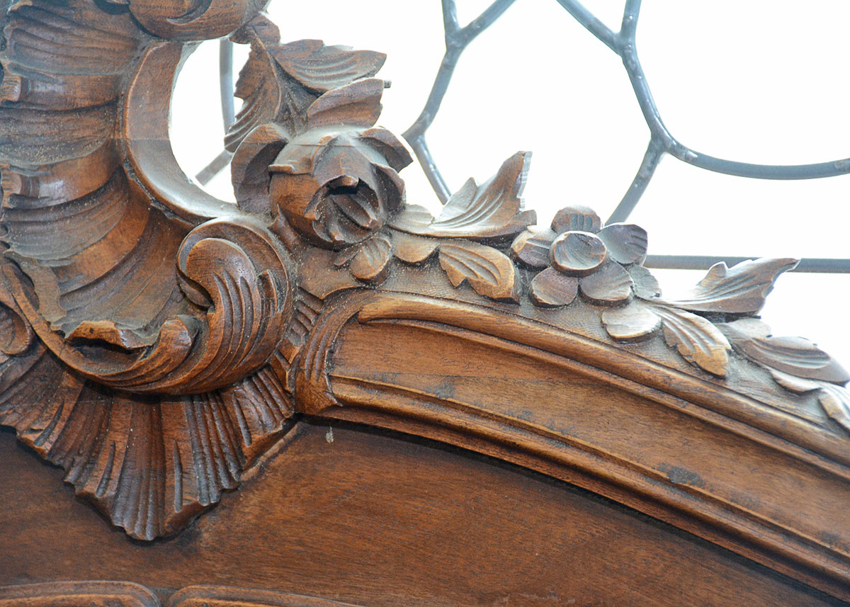 Vintage Rococo Style Mahogany Bed Frame