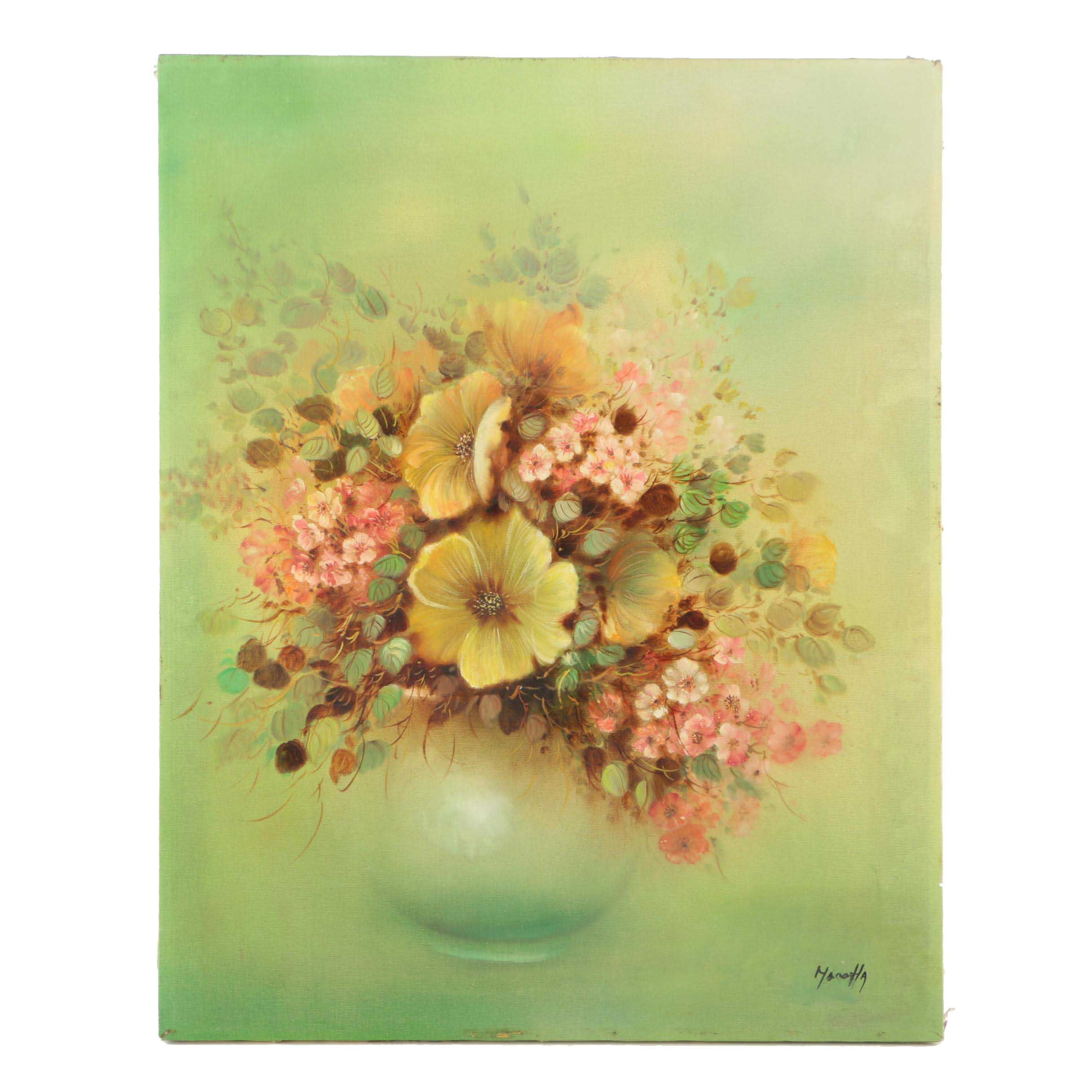 Angelica Marotta Oil Painting on Canvas "Flowers"