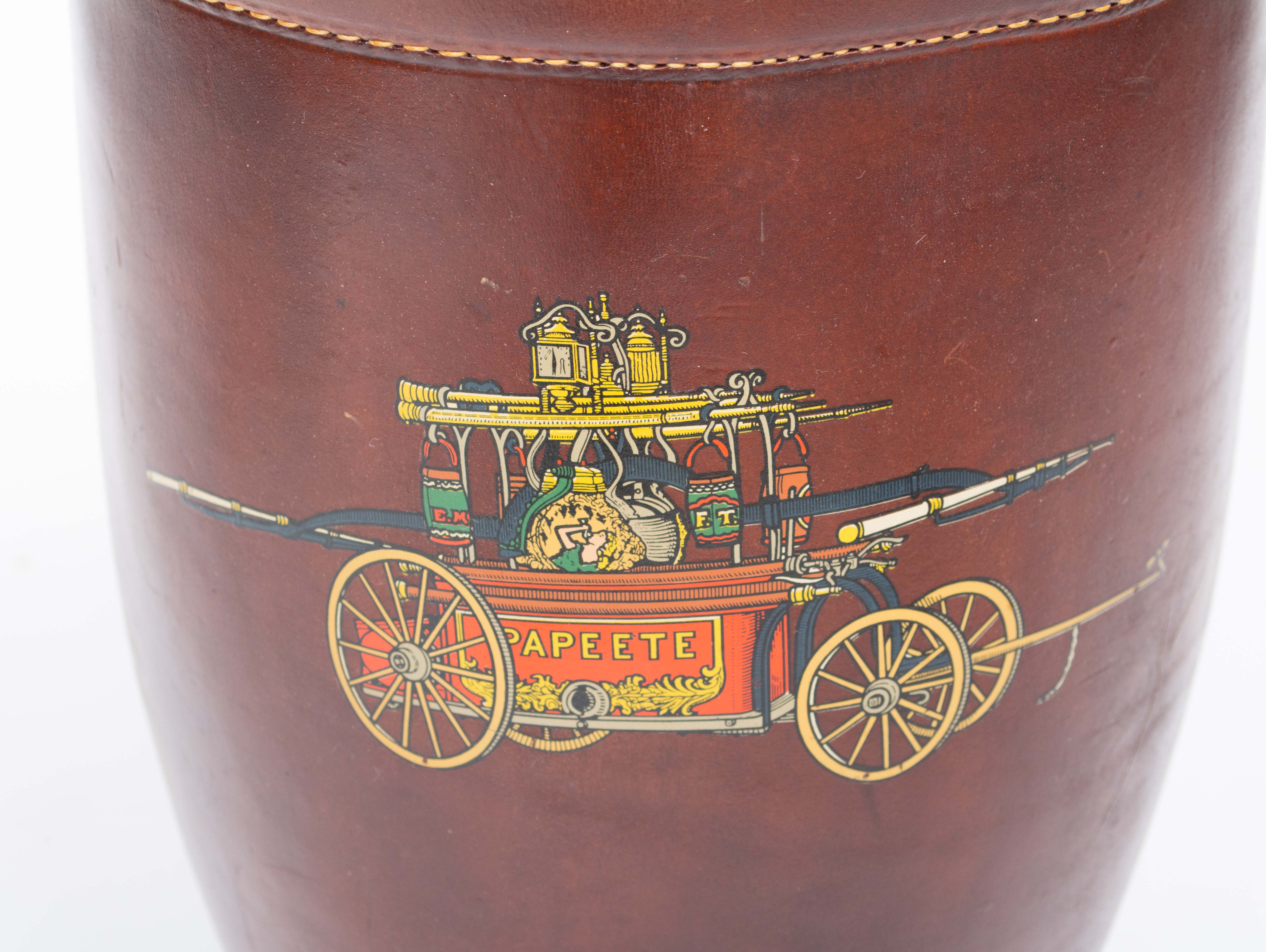 Vintage Leather "Papeete" Fire Bucket