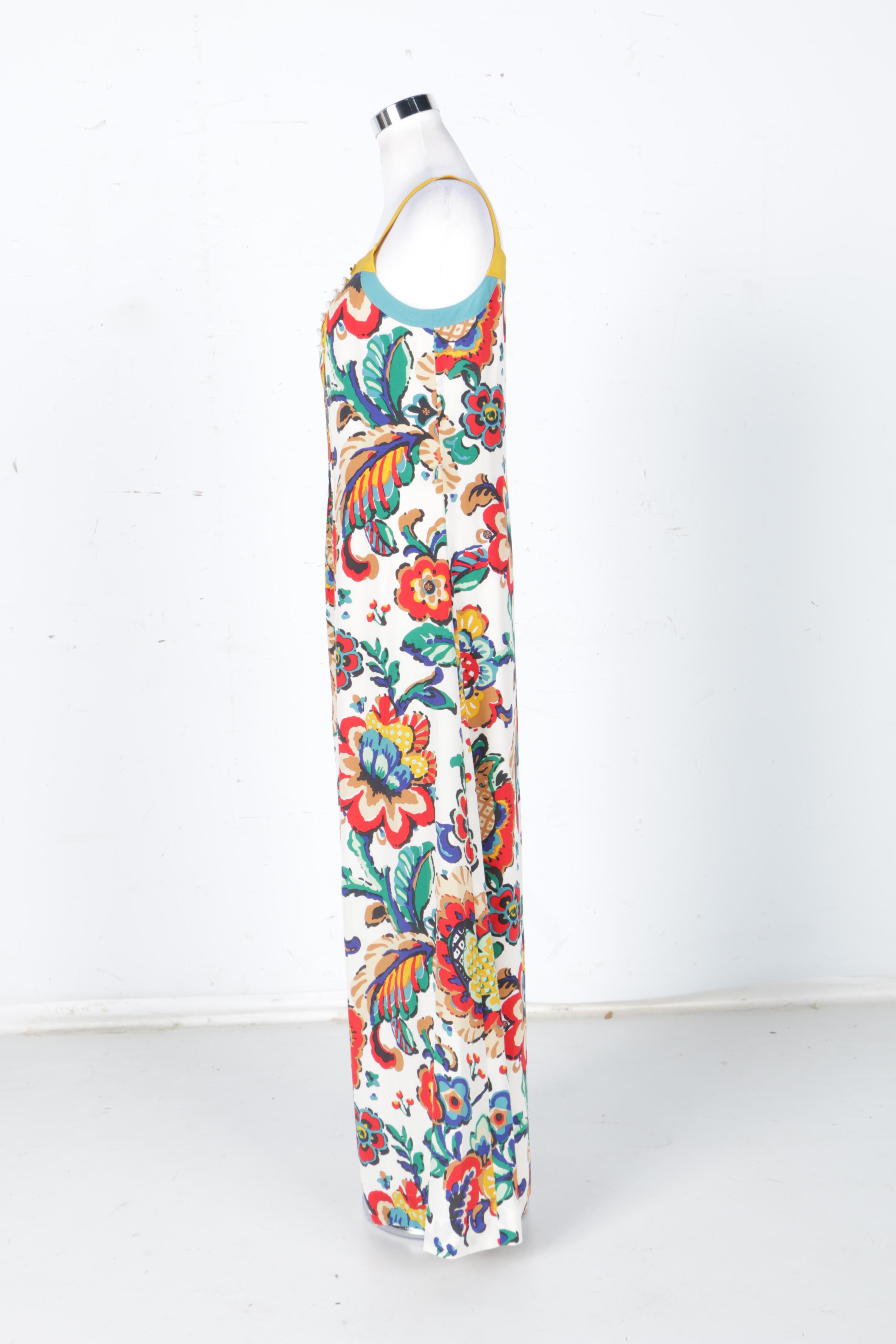 Tory Burch Floral Silk Maxi Dress