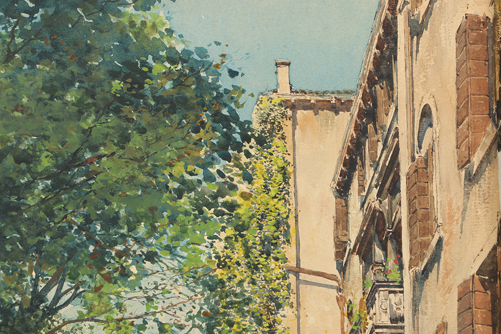 Gino Colle Watercolor Painting on Paper of a Venetian Scene