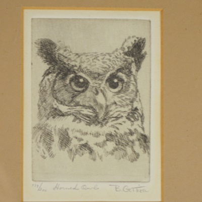 B. Gettier "Horned Owl" Limited Edition Etching