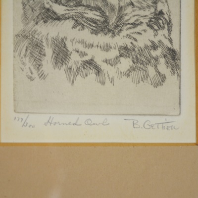 B. Gettier "Horned Owl" Limited Edition Etching