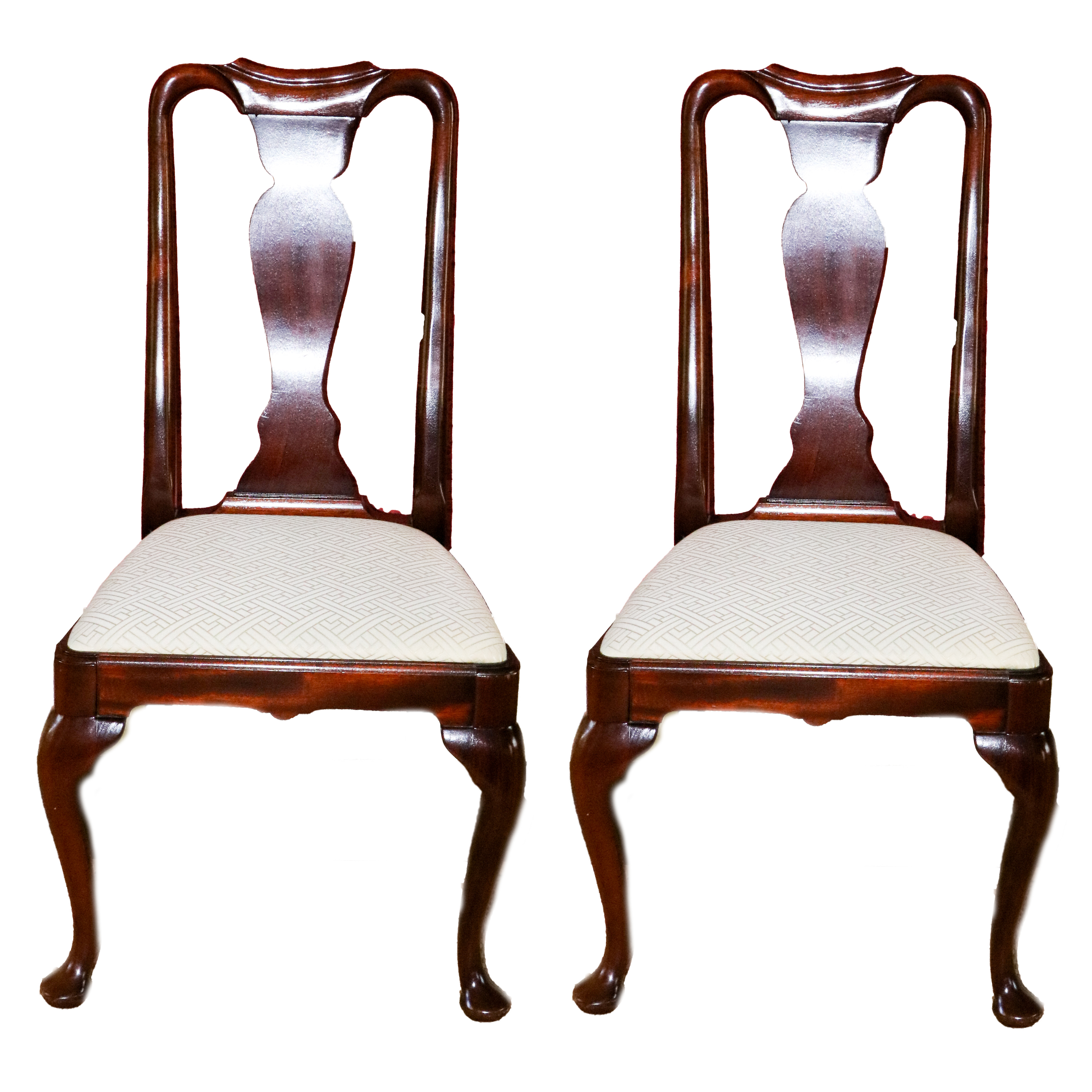 Pair of Queen Anne Style Chairs by Hickory Chair