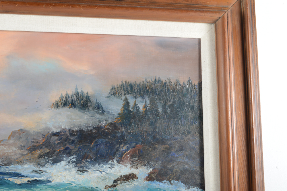 Virginia Lynn Plein Air Oil on Canvas "Mist and Pines"