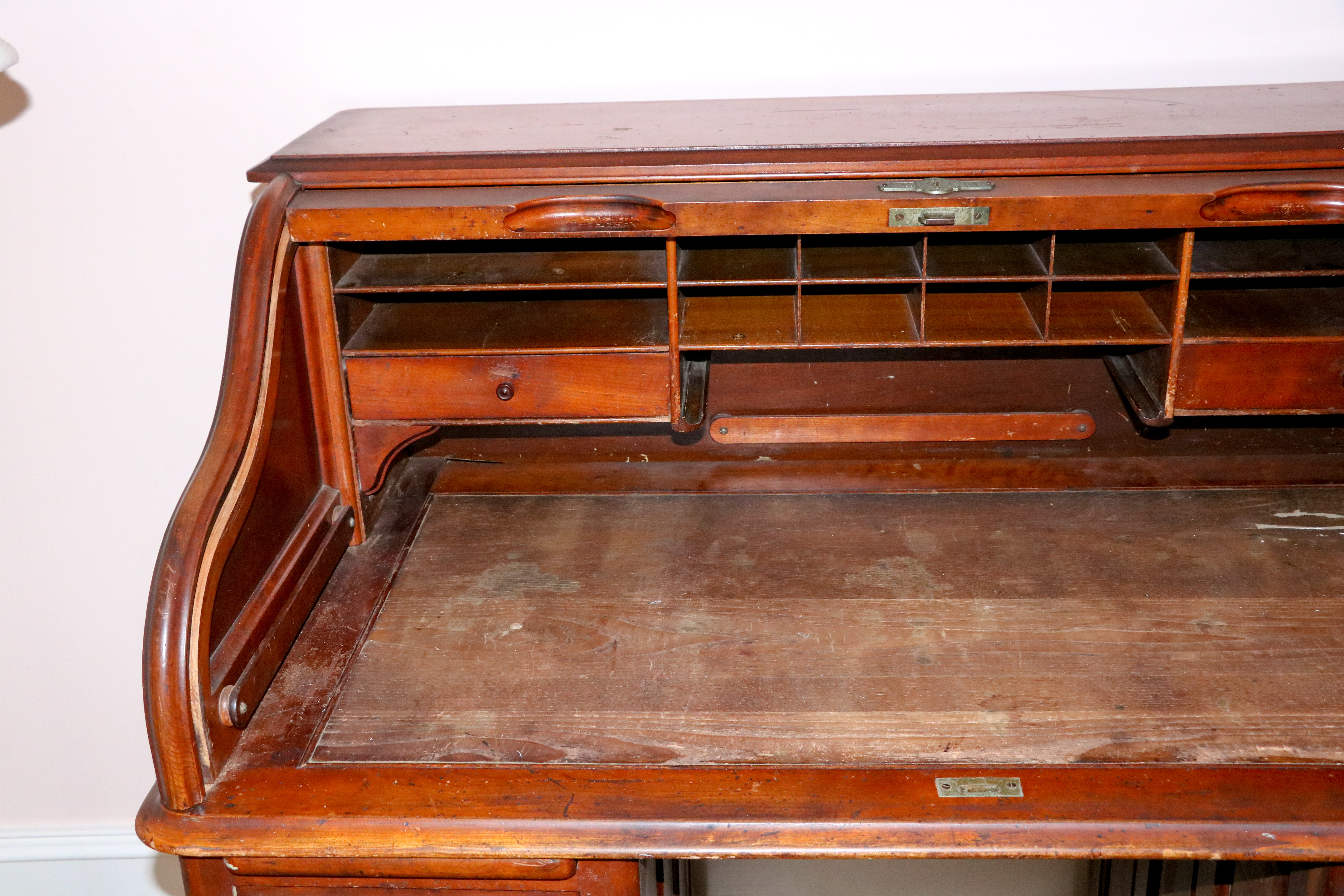 Wooden Roll Top Kneehole Desk by Union Desk Company