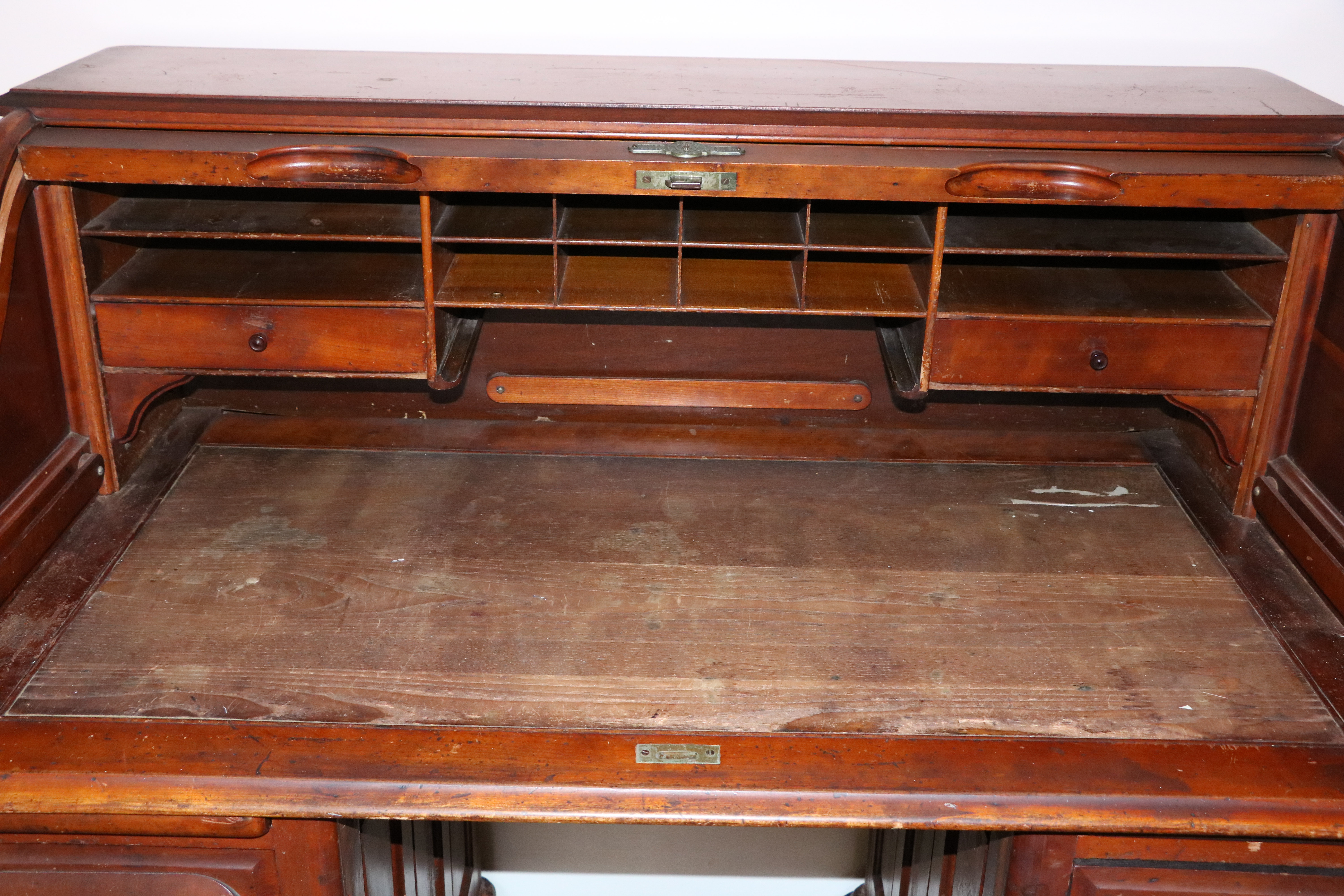 Wooden Roll Top Kneehole Desk by Union Desk Company