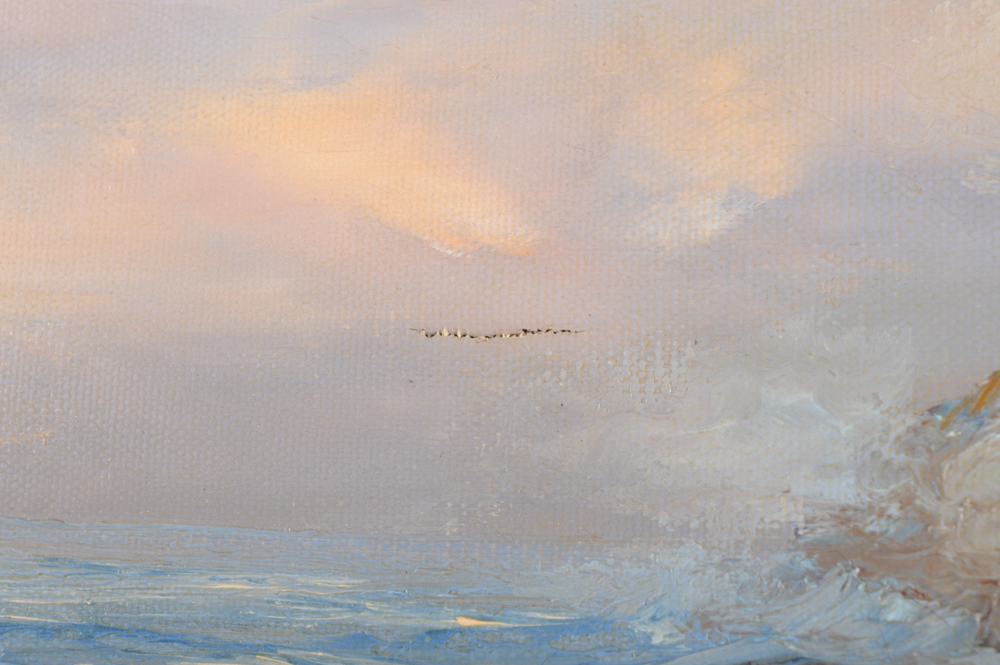 Virginia Lynn Plein Air Oil on Canvas "Mist and Pines"