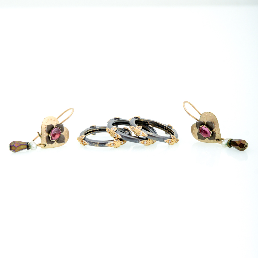 Costume Earring and Stacking Ring Selection