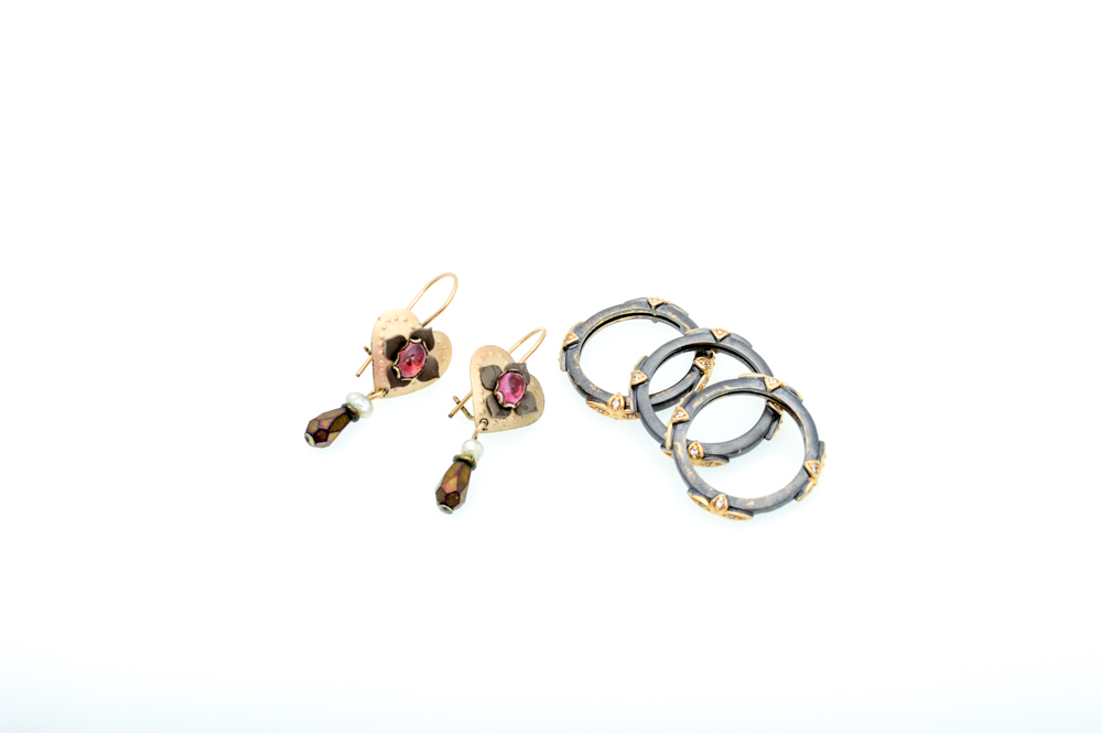 Costume Earring and Stacking Ring Selection