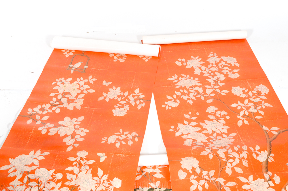 Hand Painted Gracie Watercolor Wallpaper Panels, Set of 4