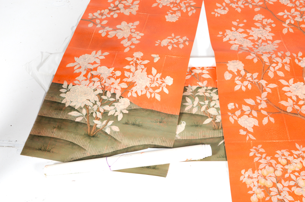 Hand Painted Gracie Watercolor Wallpaper Panels, Set of 4