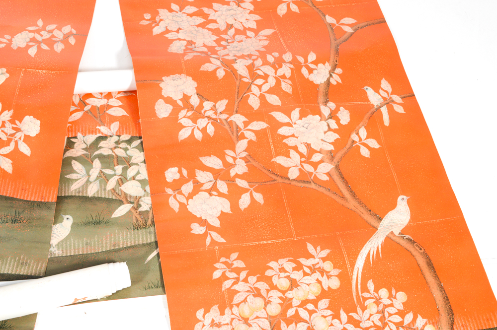 Hand Painted Gracie Watercolor Wallpaper Panels, Set of 4