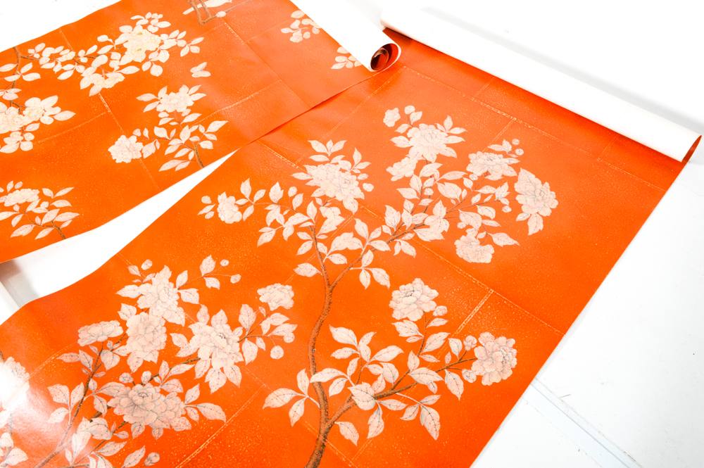 Hand Painted Gracie Watercolor Wallpaper Panels, Set of 4