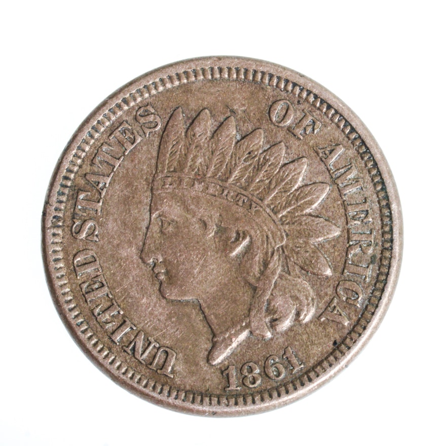 1861 United States Indian Head One Cent Coin