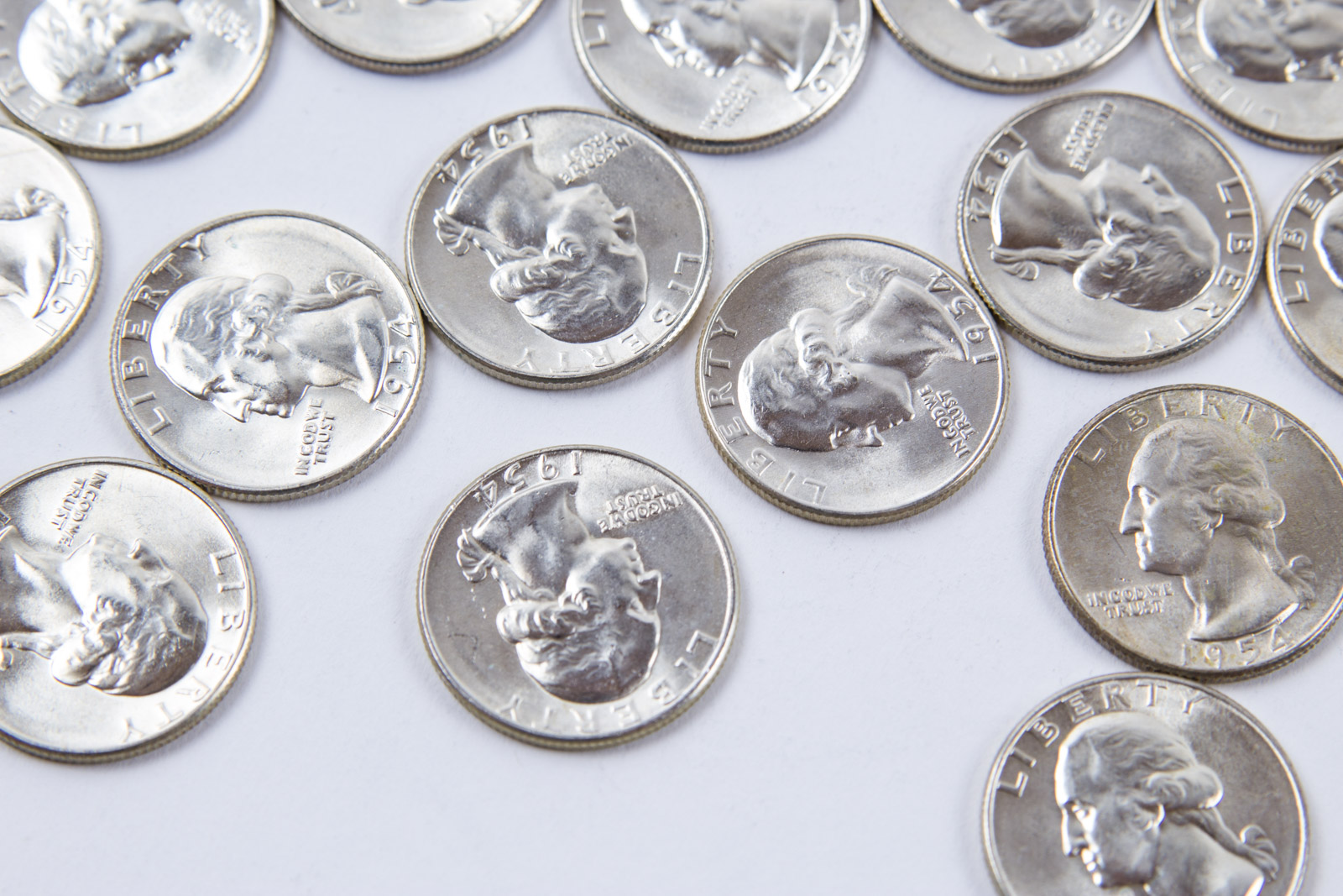 1954-S Washington Silver Quarters