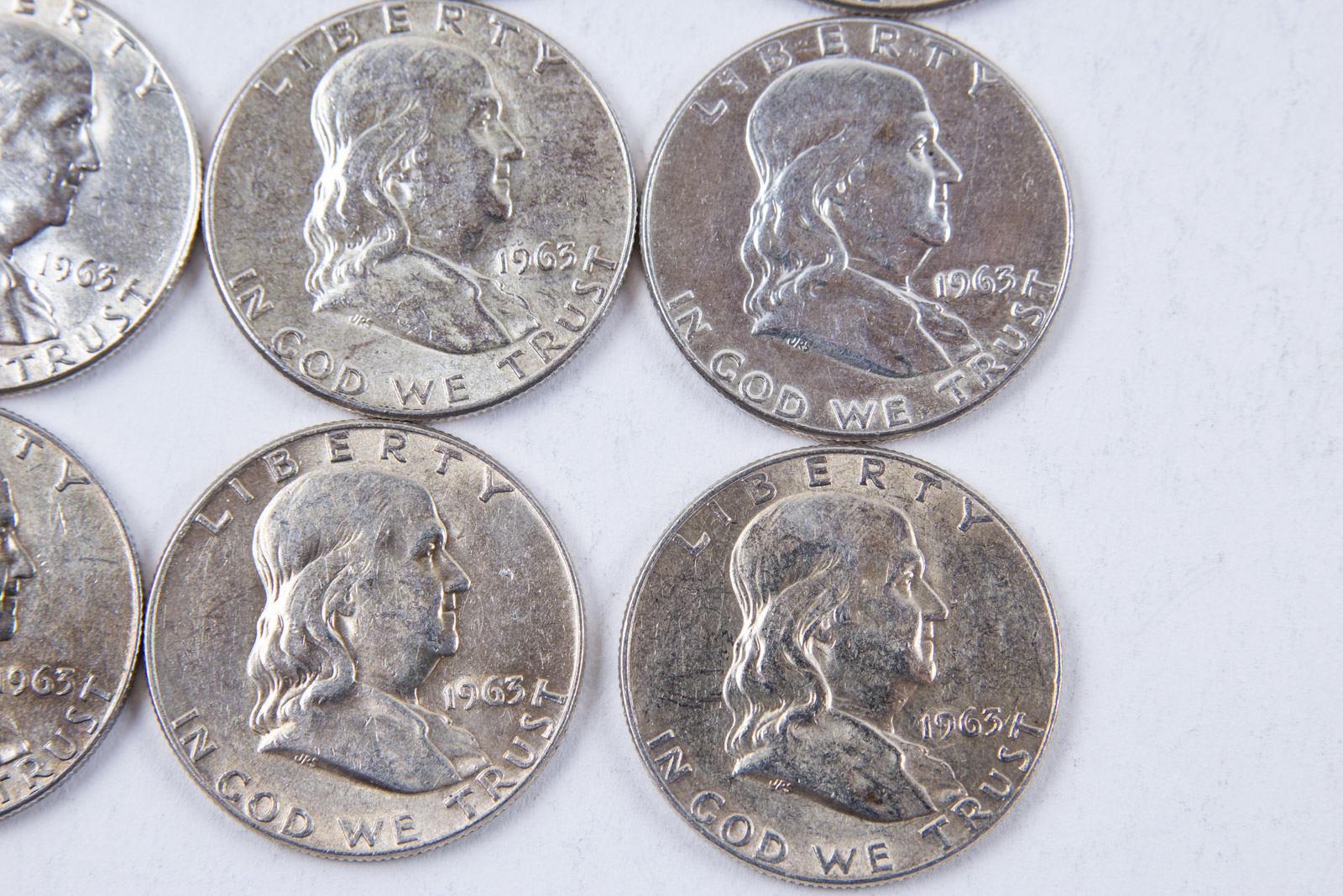 1962 and 1963 Benjamin Franklin Silver Half Dollar Set