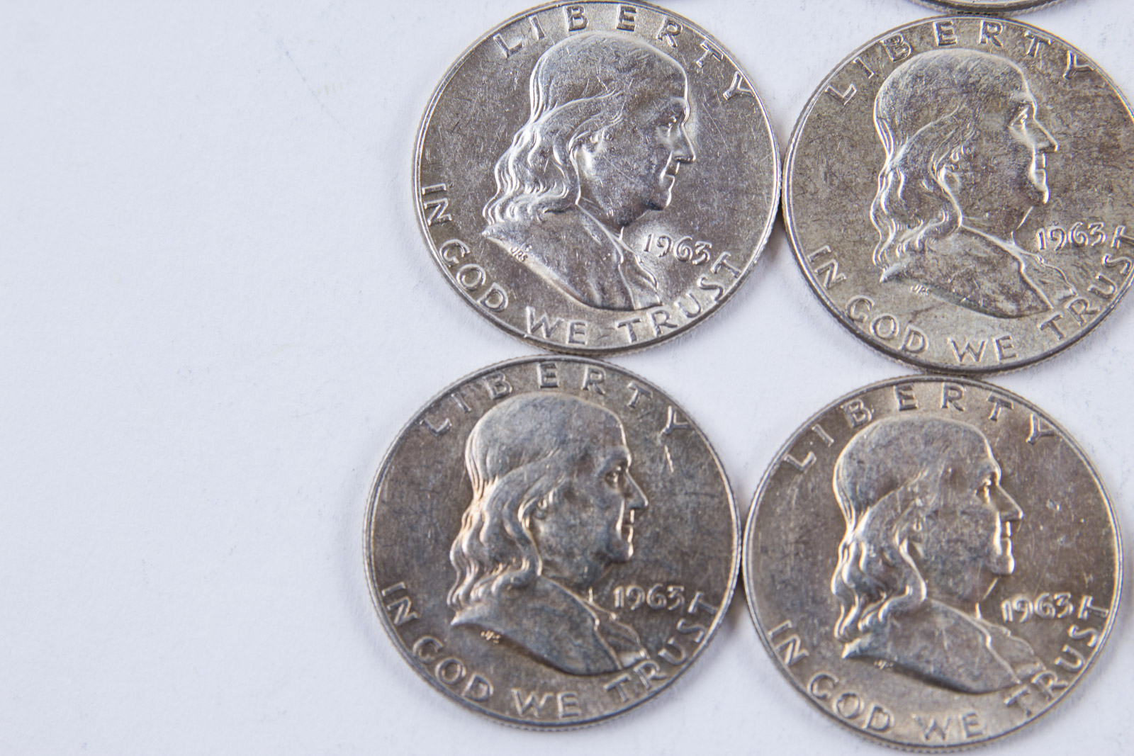 1962 and 1963 Benjamin Franklin Silver Half Dollar Set