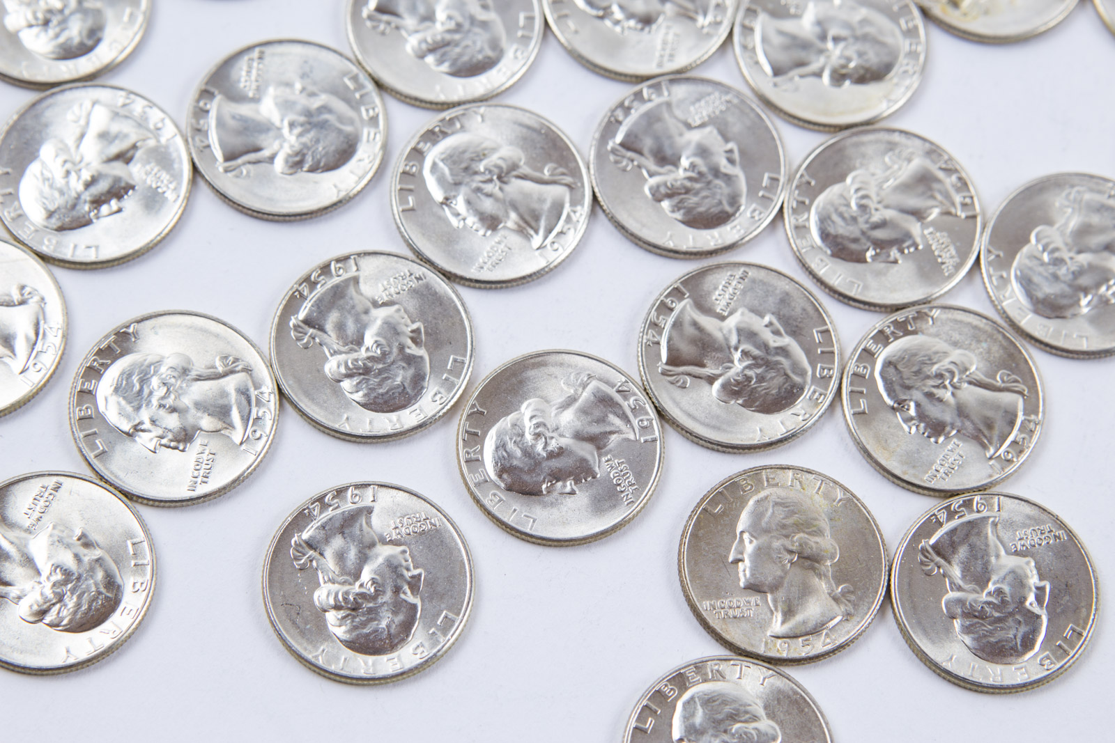 1954-S Washington Silver Quarters