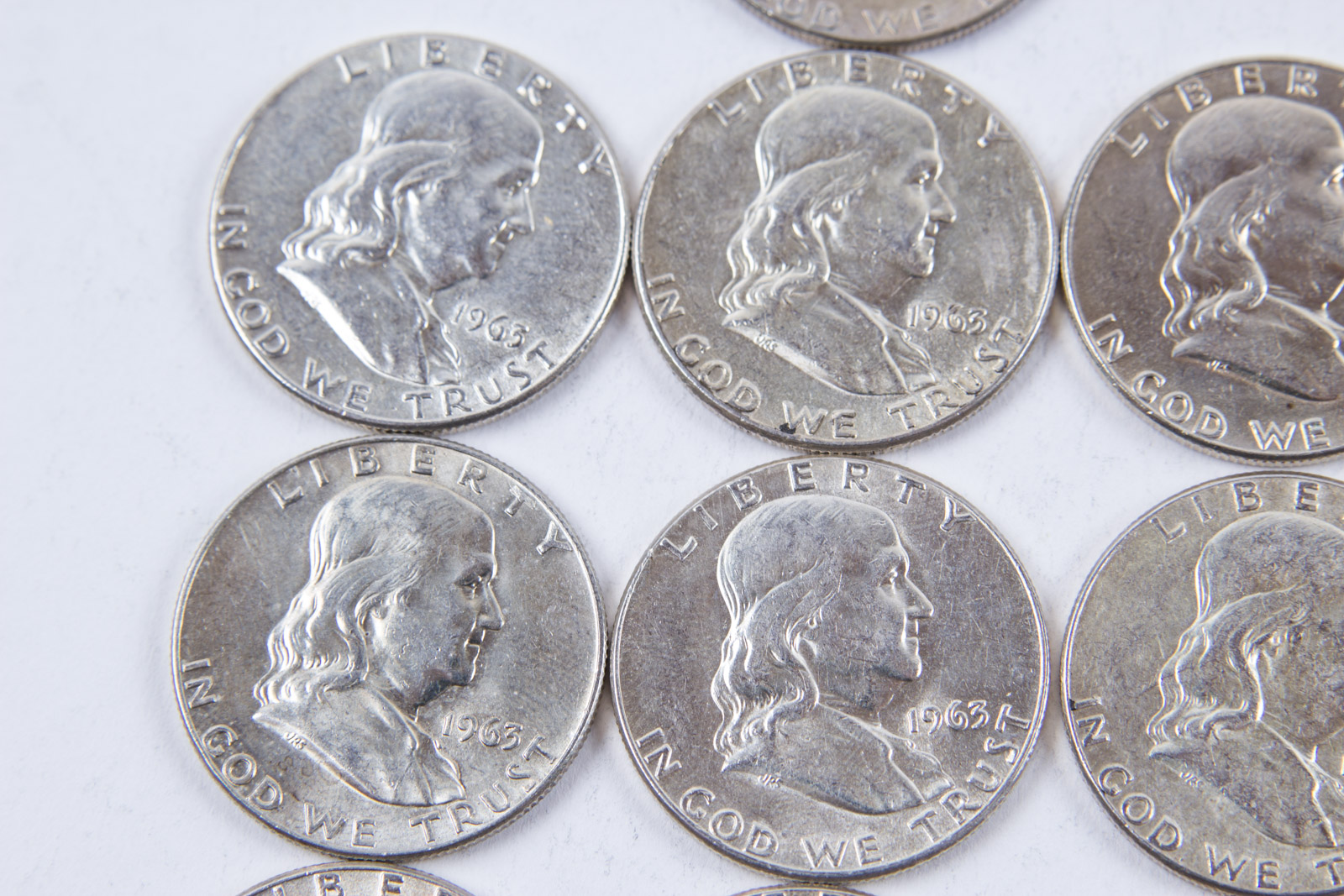 1962 and 1963 Benjamin Franklin Silver Half Dollar Set