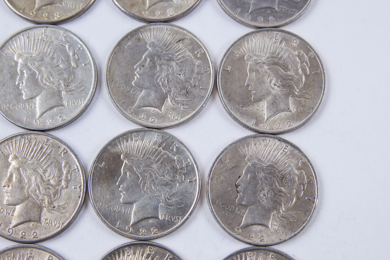1920s Silver Peace Dollar Set