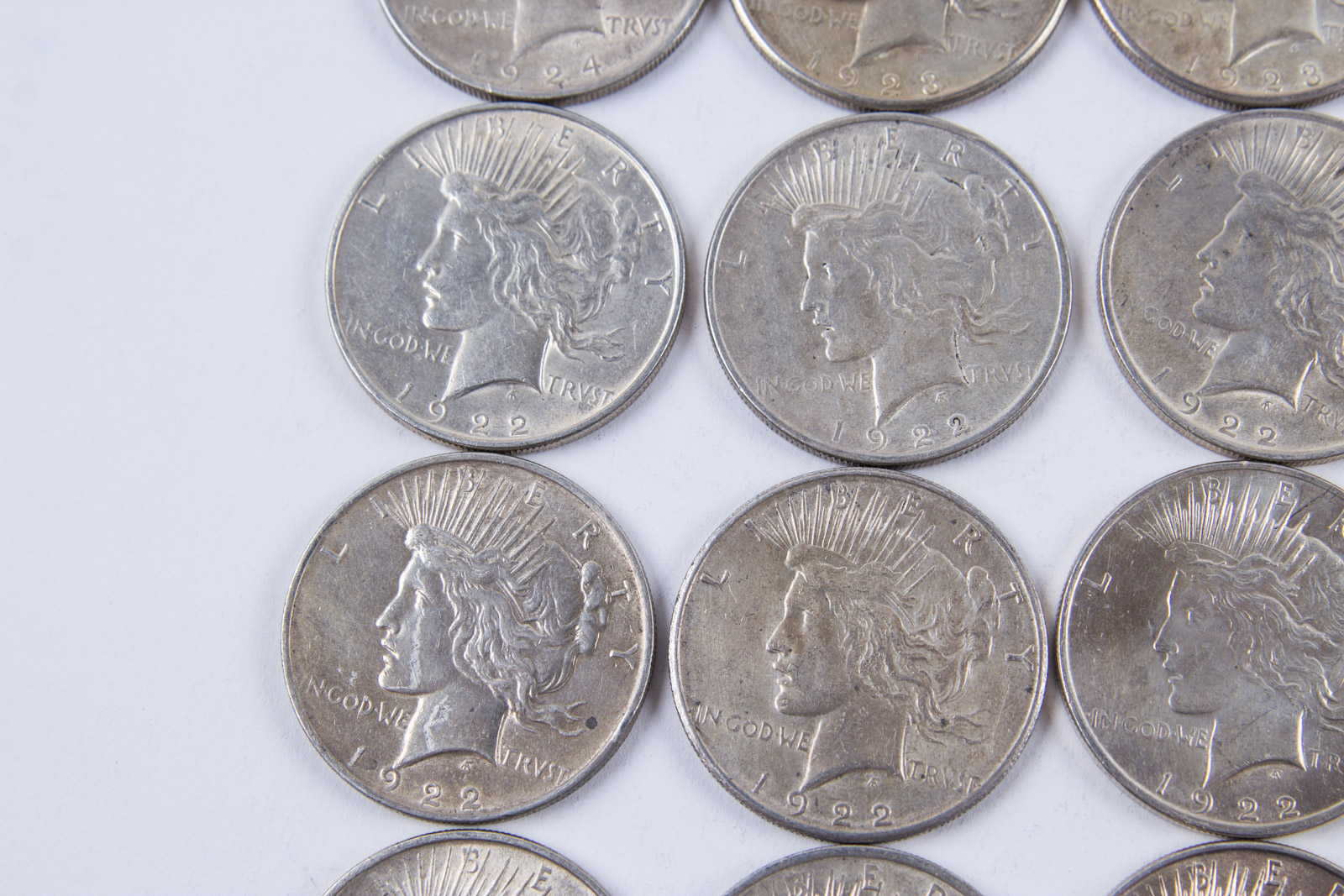 1920s Silver Peace Dollar Set