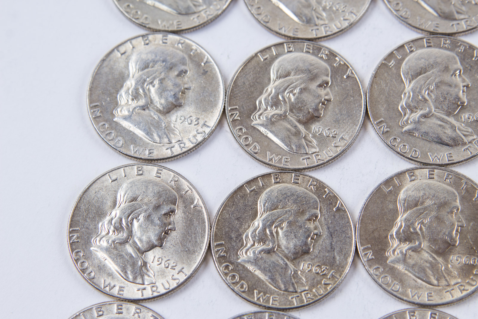 1960s Benjamin Franklin Silver Half Dollar Set