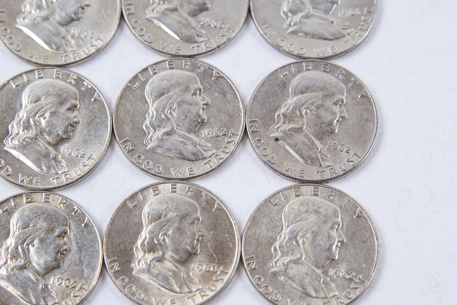 1960s Benjamin Franklin Silver Half Dollar Set