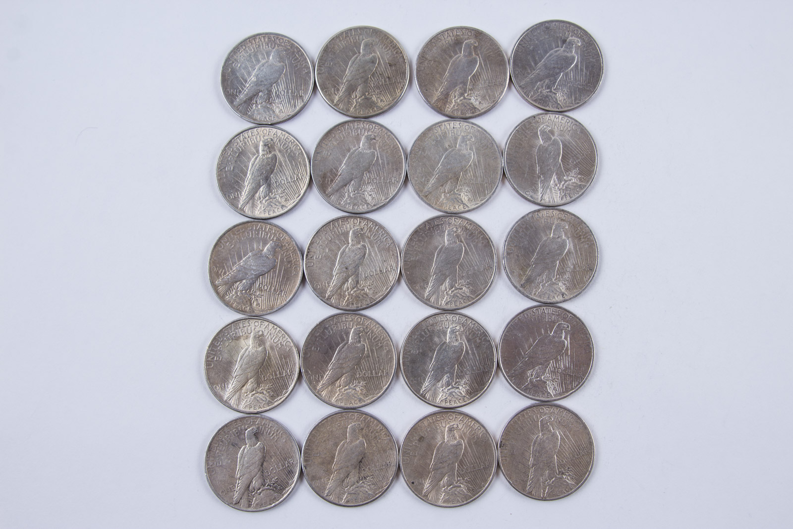 1920s Silver Peace Dollar Set