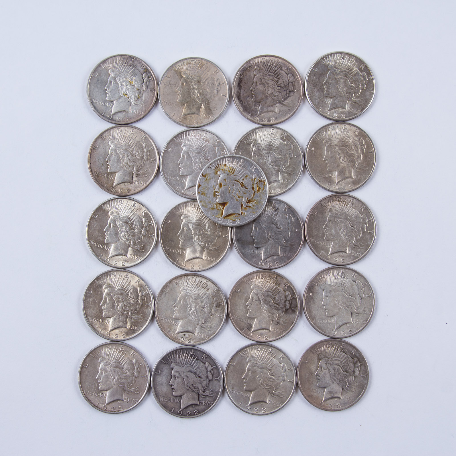 1922 and 1923 Silver Peace Dollar Set