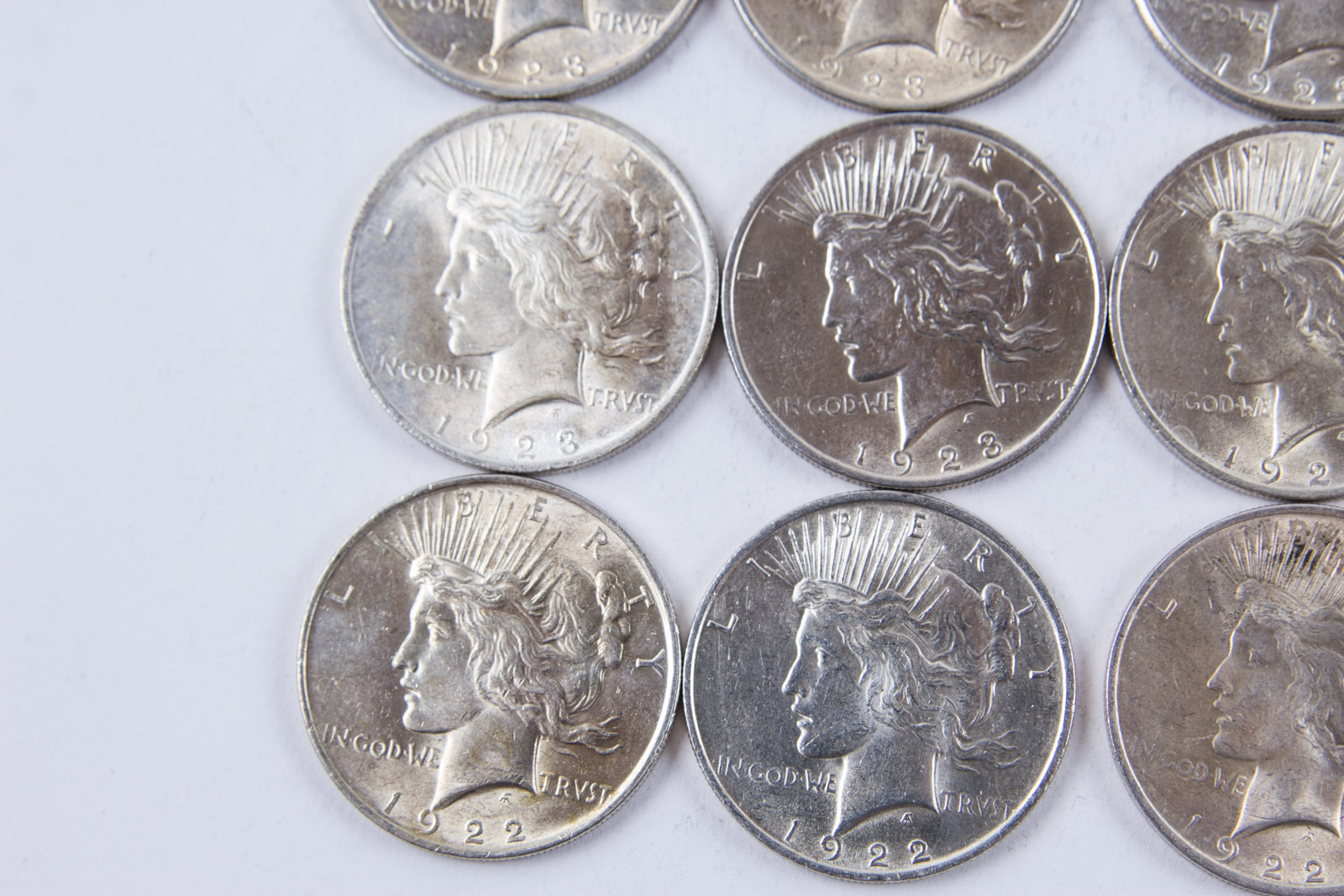 1920s Silver Peace Dollar Set