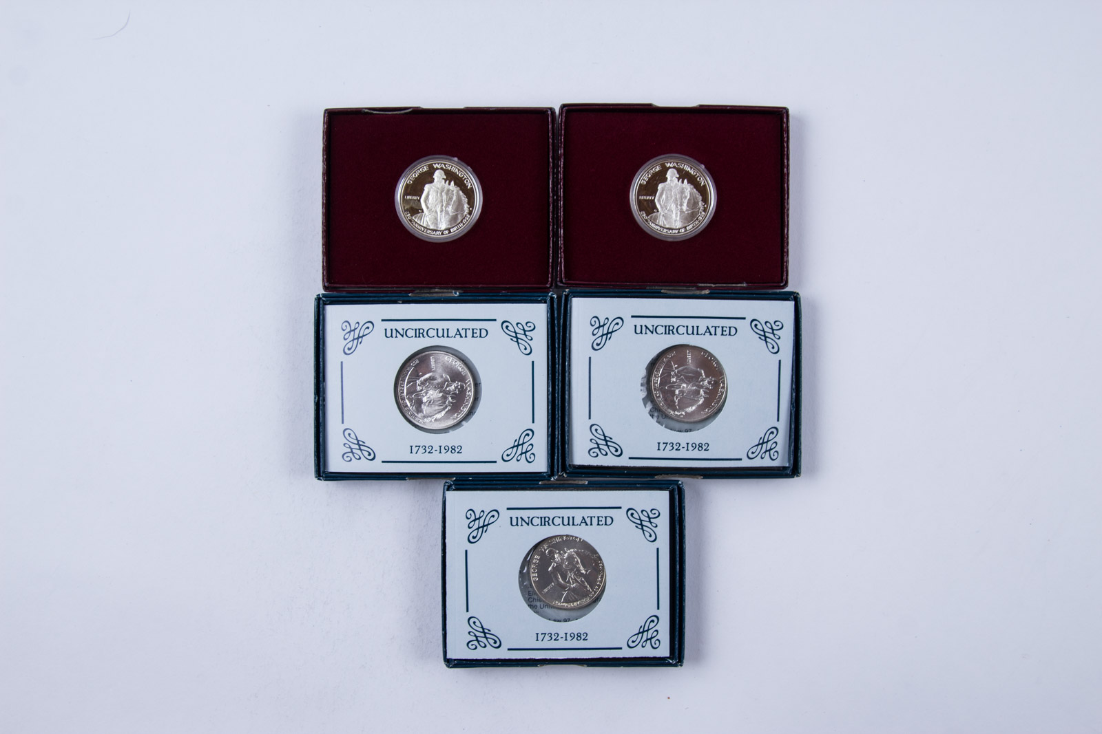 1982-D and 1982-S Washington Commemorative Silver Half Dollar Set
