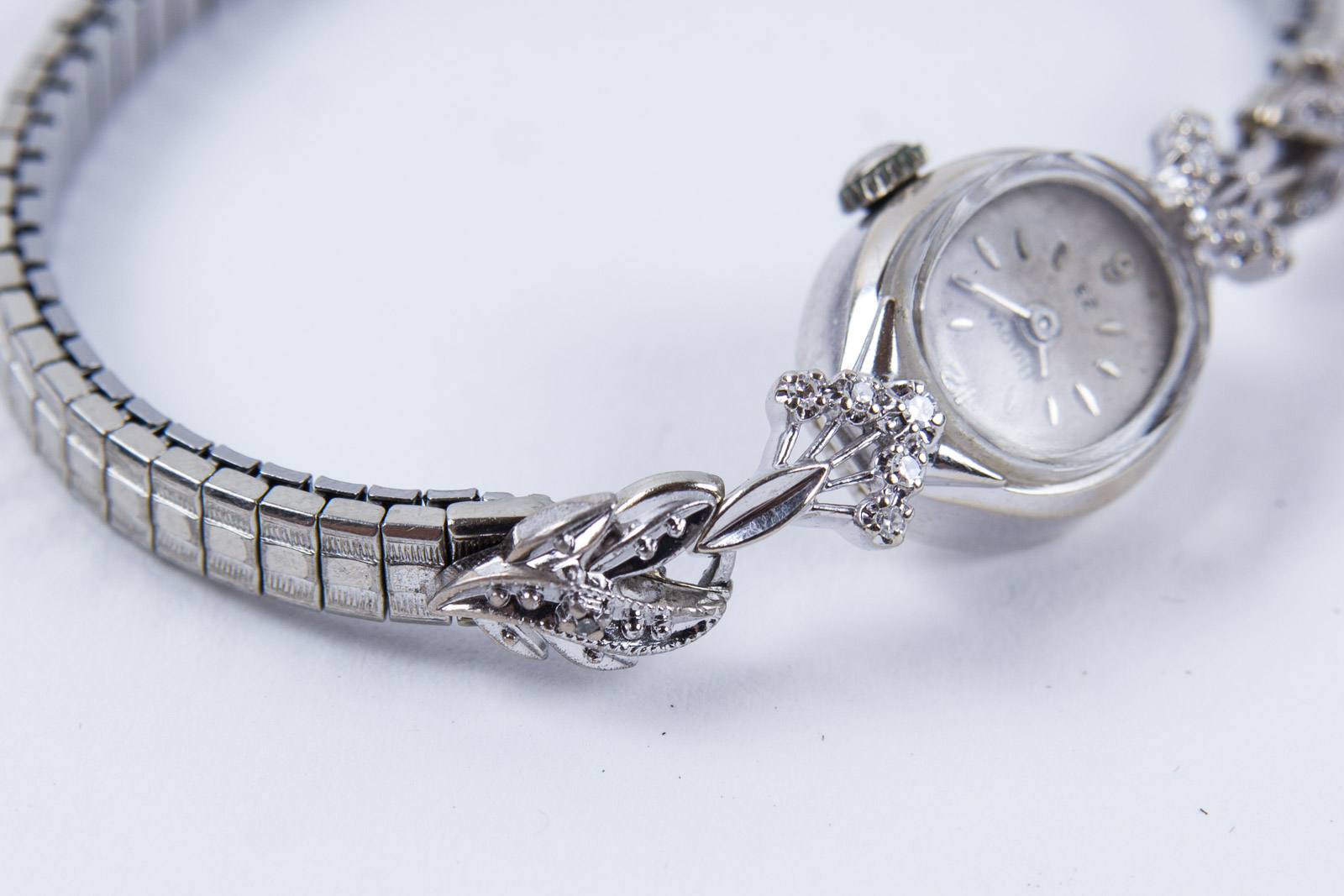 14K White Gold and Diamond Bulova Watch