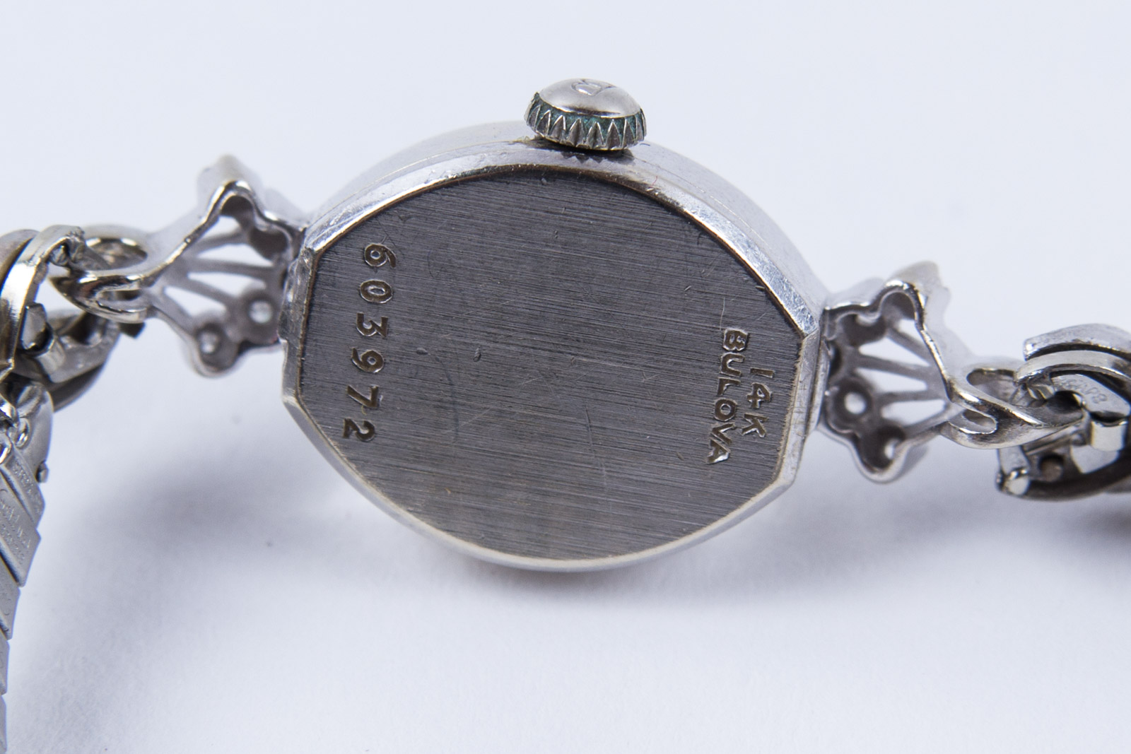 14K White Gold and Diamond Bulova Watch