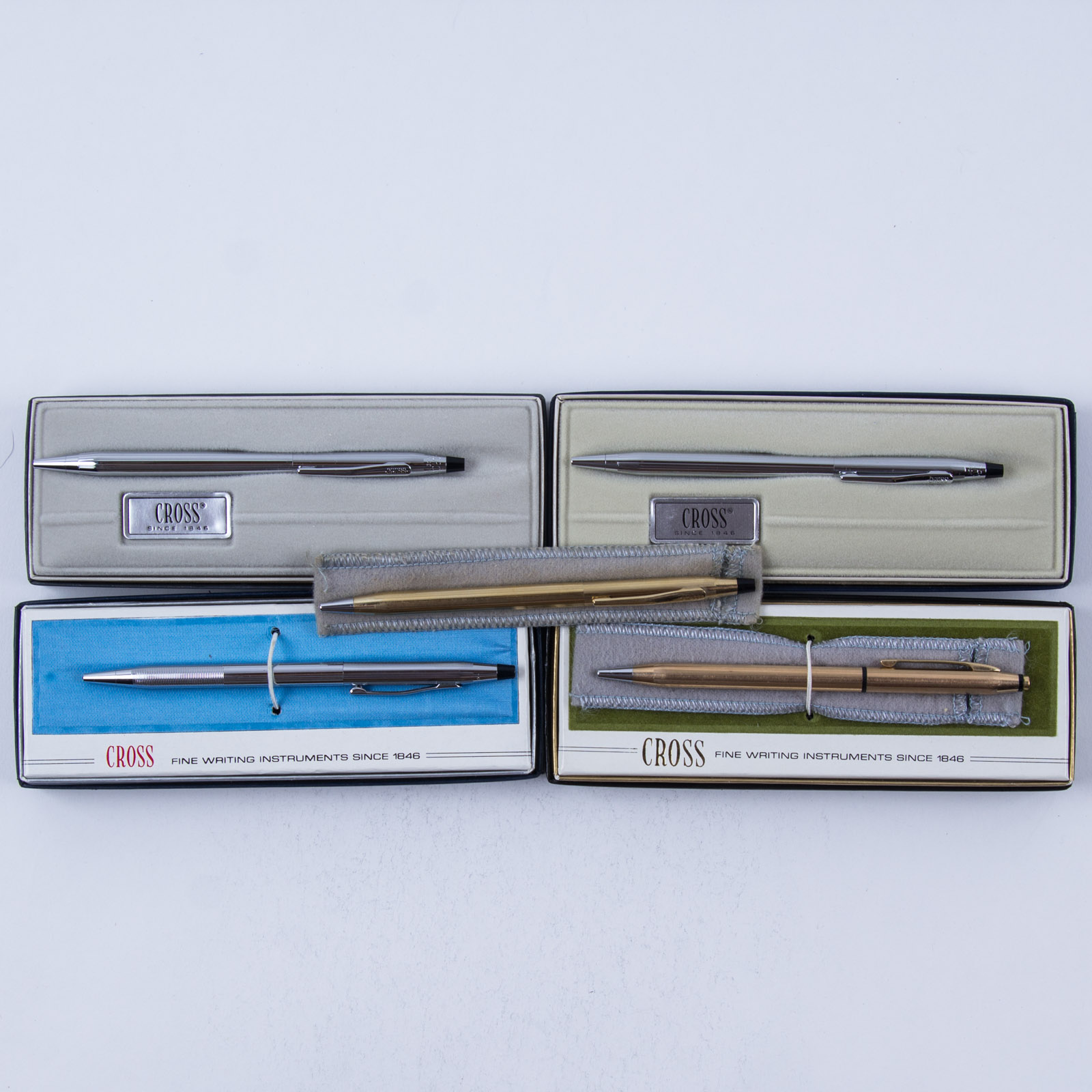 12K Gold Fill and Chrome Cross Pen Assortment