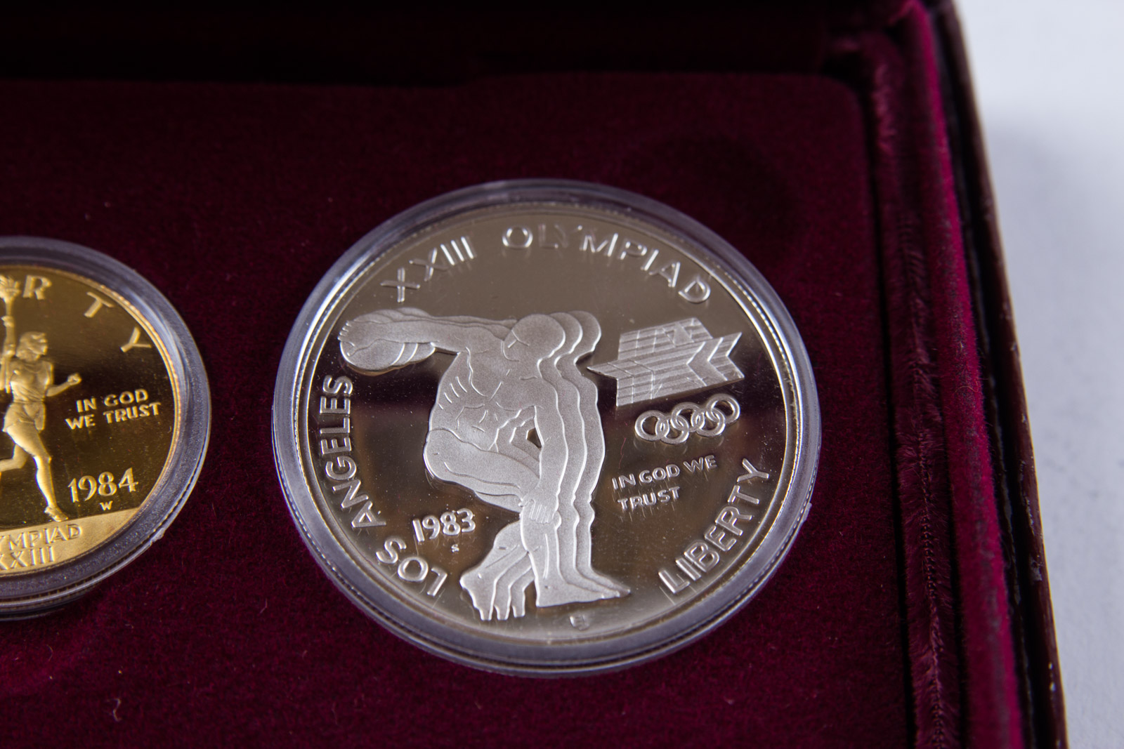 1984 Olympics Ten Dollar Gold Coin, with Related Silver Coinage
