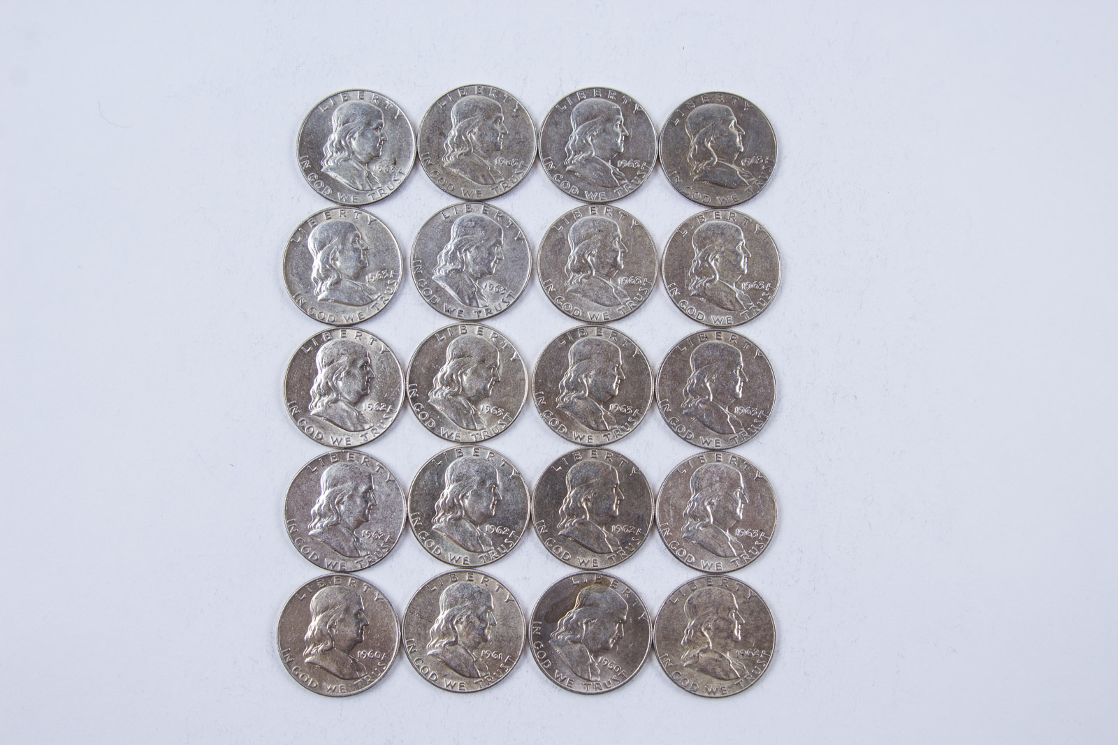 1960s Benjamin Franklin Silver Half Dollar Set