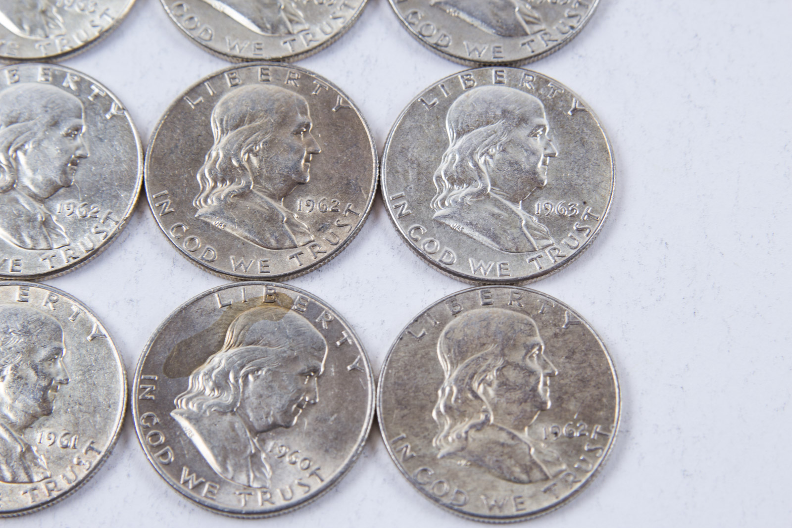 1960s Benjamin Franklin Silver Half Dollar Set
