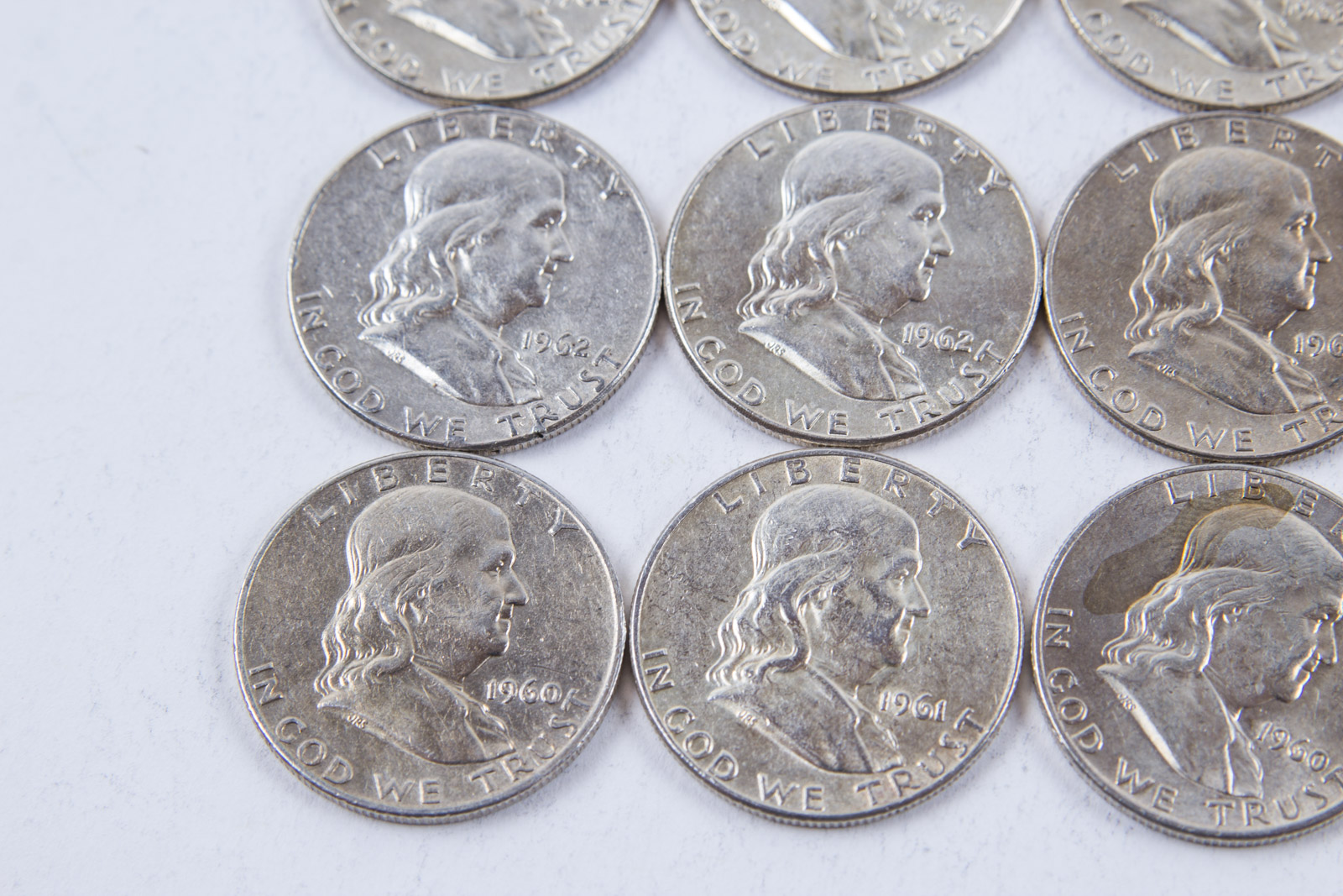 1960s Benjamin Franklin Silver Half Dollar Set